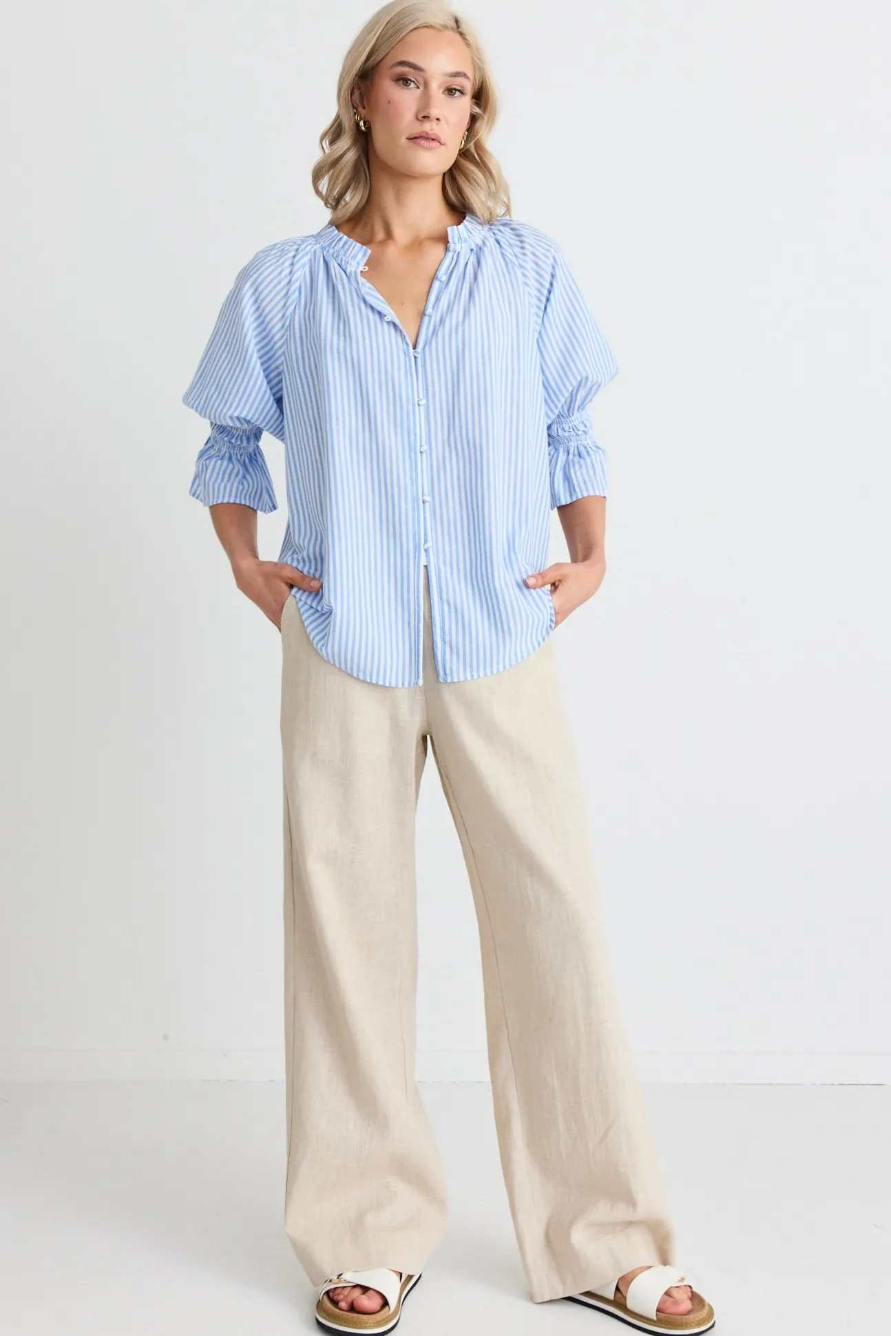 Ivy + Jack Boardwalk Natural Ramie Extended Waist Pants