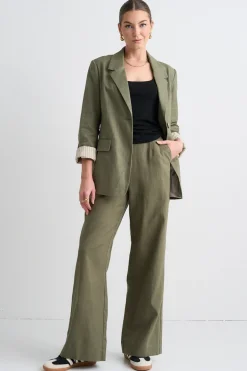 Ivy + Jack Boardwalk Soft Khaki Ramie Extended Waist Pants