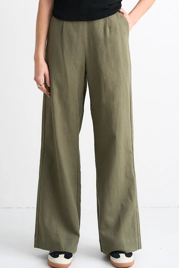 Ivy + Jack Boardwalk Soft Khaki Ramie Extended Waist Pants