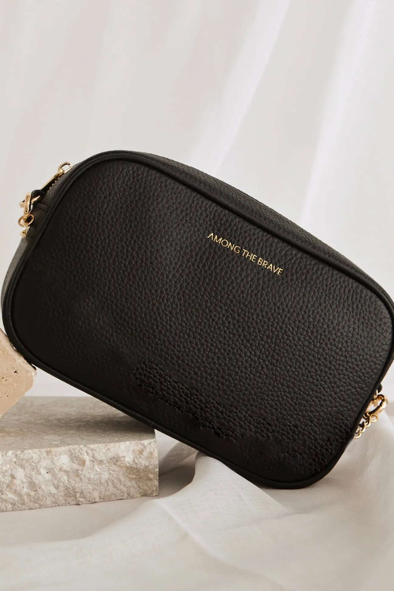 Among the Brave Boston Black Leather Camera Bag