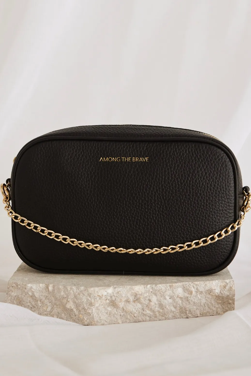 Among the Brave Boston Black Leather Camera Bag