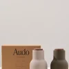 Audo Copenhagen Bottle Grinder Hunting Green Beige with Walnut Lid 11.5cm 2 pack