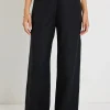 Ivy + Jack Boulevard Black Linen Viscose Wide Leg Pants