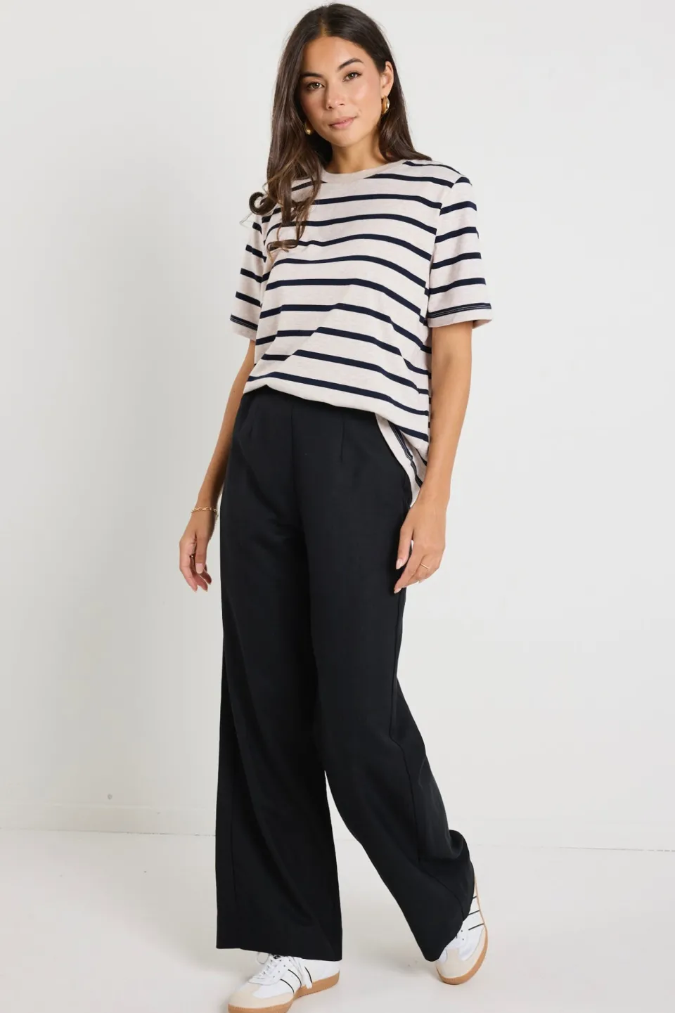 Ivy + Jack Boulevard Black Linen Viscose Wide Leg Pants
