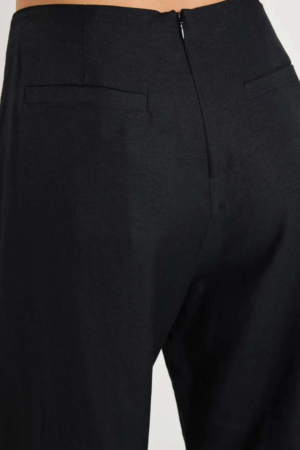 Ivy + Jack Boulevard Black Linen Viscose Wide Leg Pants
