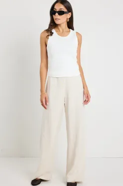 Ivy + Jack Boulevard Natural Linen Viscose Wide Leg Pants