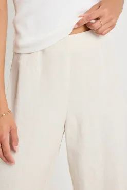 Ivy + Jack Boulevard Natural Linen Viscose Wide Leg Pants