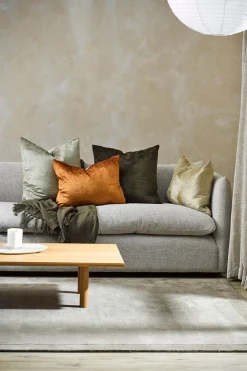 Baya Bromley Pistachio Feather Inner EOL 55x55cm Velvet Cushion