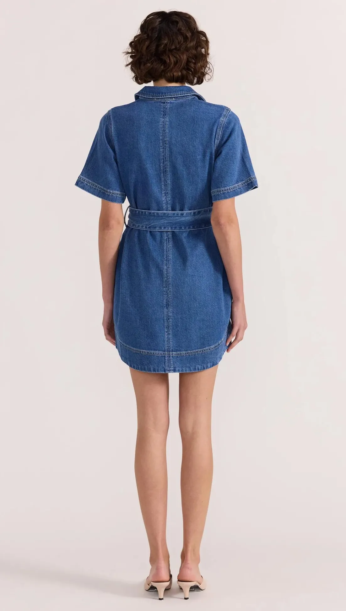 Staple The Label Brooks Mid Blue Denim SS Mini Dress