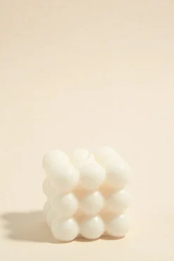 Flo's Home Bubble Cube Medium Handmade Soy Ivory Candle