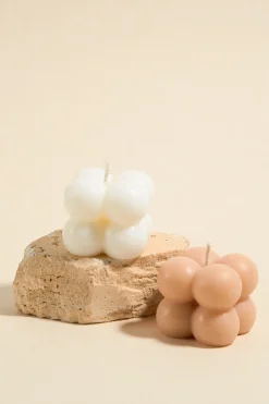 Flo's Home Bubble Cube Small Handmade Soy Ivory Candle