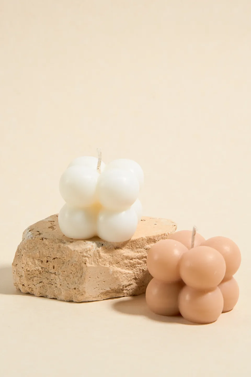 Flo's Home Bubble Cube Small Handmade Soy Ivory Candle