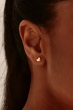 Humble + Heart Bubble Heart EOL Stud Gold Earrings
