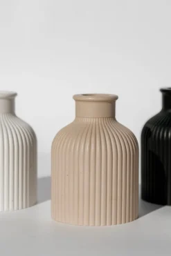 Konkret Bud Ribbed Tan 9.5cm Vase