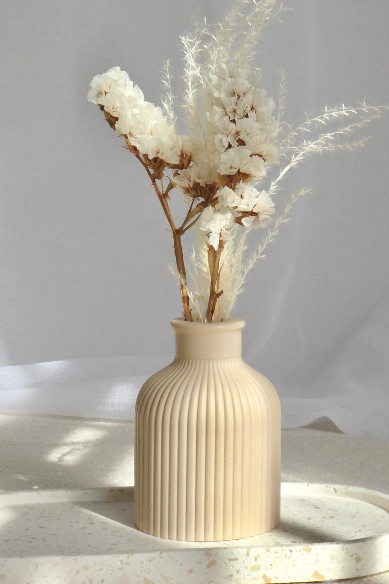 Konkret Bud Ribbed Tan 9.5cm Vase