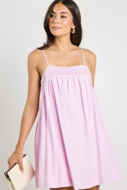 Love Lulu Cabana Pink Lilac Strappy Tie Back Mini Dress