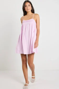 Love Lulu Cabana Pink Lilac Strappy Tie Back Mini Dress