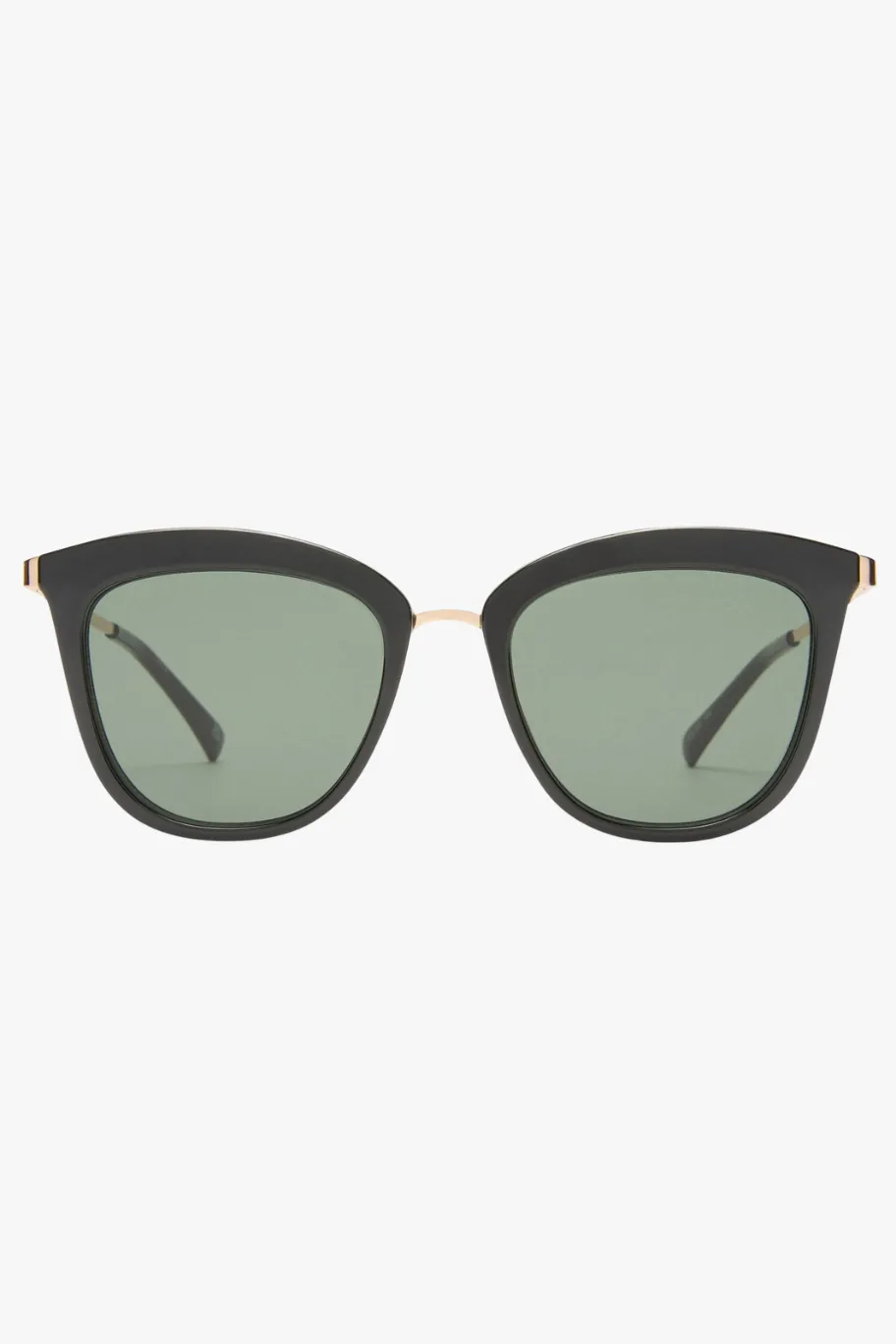 Le Specs Caliente Black Gold Arms Khaki Lens Sunglasses