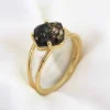 Love Lunamei Calming 18k Gold Plate with Herkimer Quartz Medium Ring