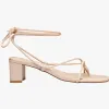 Solsana Cameo Strappy Wrap Tie Nude Leather Heel