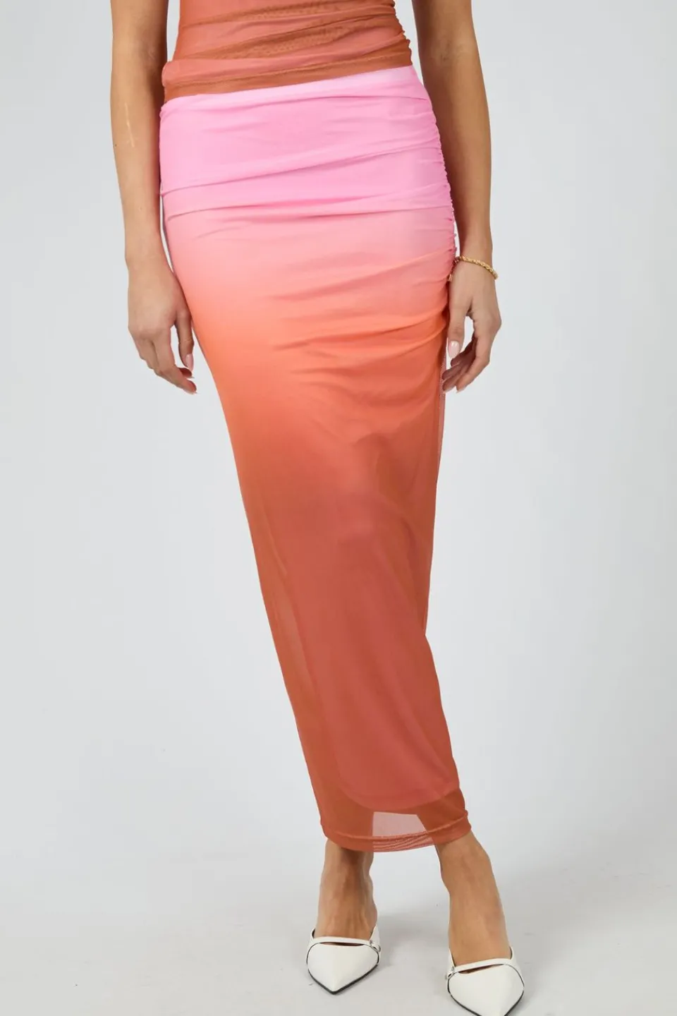 Jorge Camilla Sunset Pink Midi Skirt