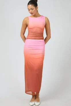 Jorge Camilla Sunset Pink Midi Skirt