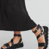 Mollini Caplan Black Flatform Strappy Sandal