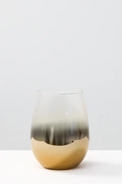 Nel Lusso Cariso Metallic Gold Stemless Wine Glass Each
