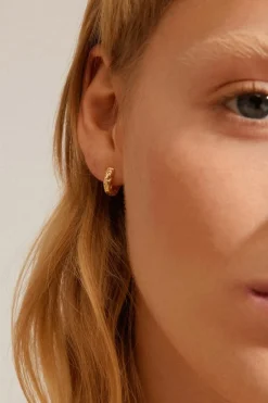Pilgrim Carla Recycled Gold Plated EOL Huggie Hoop Earrings