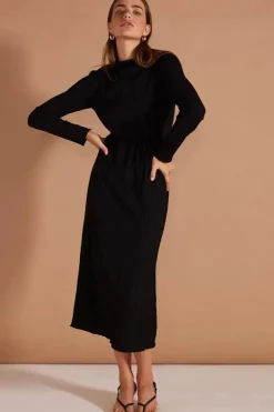 Staple The Label Carmon Black LS Maxi Dress