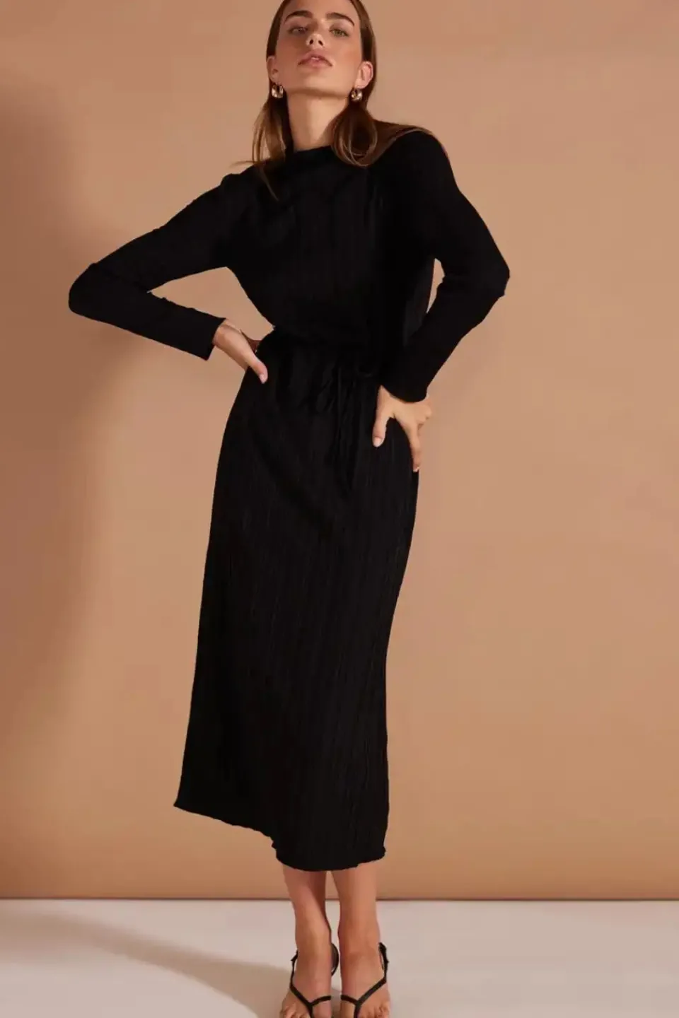 Staple The Label Carmon Black LS Maxi Dress