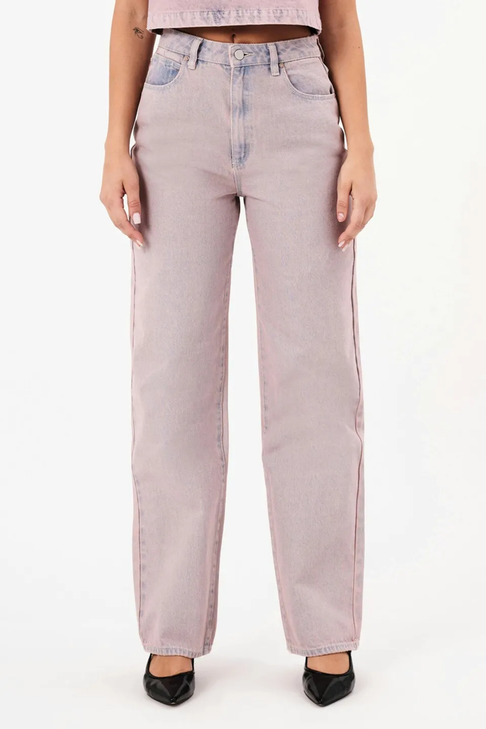 Abrand Jeans Carrie Dirty Pink Washed Jean