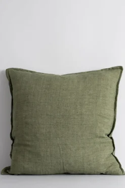 Baya Cassia Moss Feather Inner 55x55cm Linen Cushion