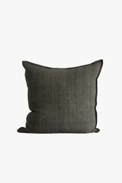 Baya Cassia Nori Charcoal Feather Inner 55x55cm Linen Cushion
