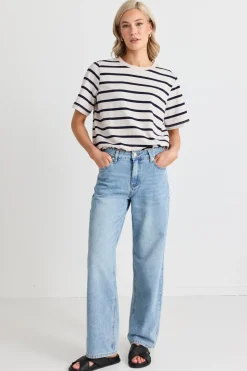RE:UNION Label Cedar Cool Blue Mid Rise Relaxed Jean