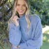 Humidity Lifestyle Chantae Blue High Neck Knit Jumper