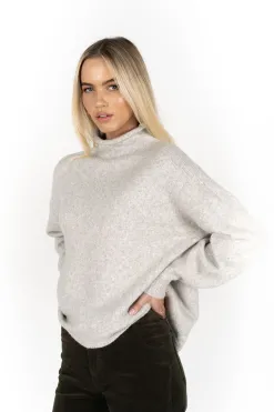 Humidity Lifestyle Chantae Snow High Neck Knit Jumper