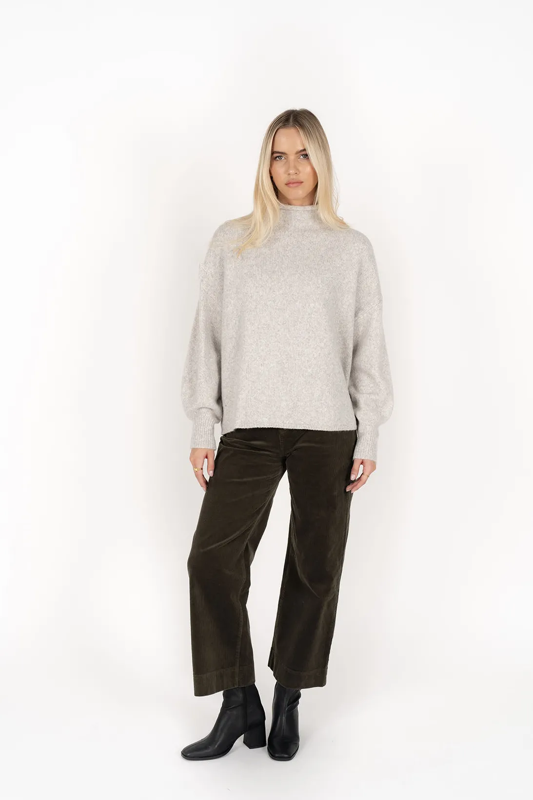 Humidity Lifestyle Chantae Snow High Neck Knit Jumper