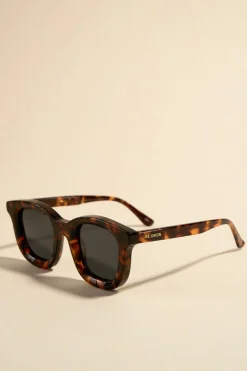 RE:UNION Label Chelsea Tort Chunky Round Sunglasses