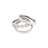 Pilgrim Cherished Three Stacked Fine Silver EOL Adjustable Rings