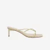 Solsana Chrissy Parchment Thin Strap Mule Heel