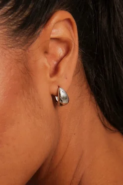 Humble + Heart Chunky Oval Rhodium Earrings