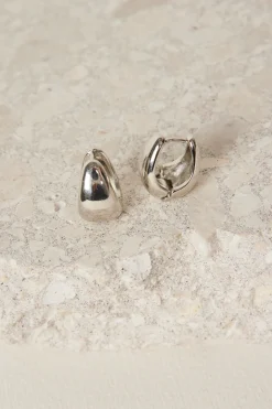 Humble + Heart Chunky Oval Rhodium Earrings