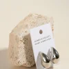 Humble + Heart Chunky Teardrop EOL Rhodium Stud Earrings