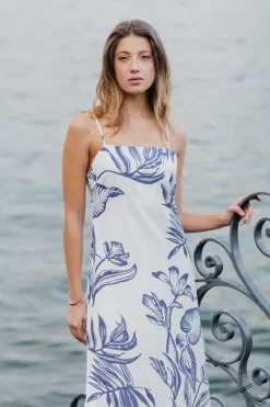 Stories be Told Citizen Navy Silhouette Strappy Maxi Dress