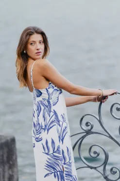 Stories be Told Citizen Navy Silhouette Strappy Maxi Dress