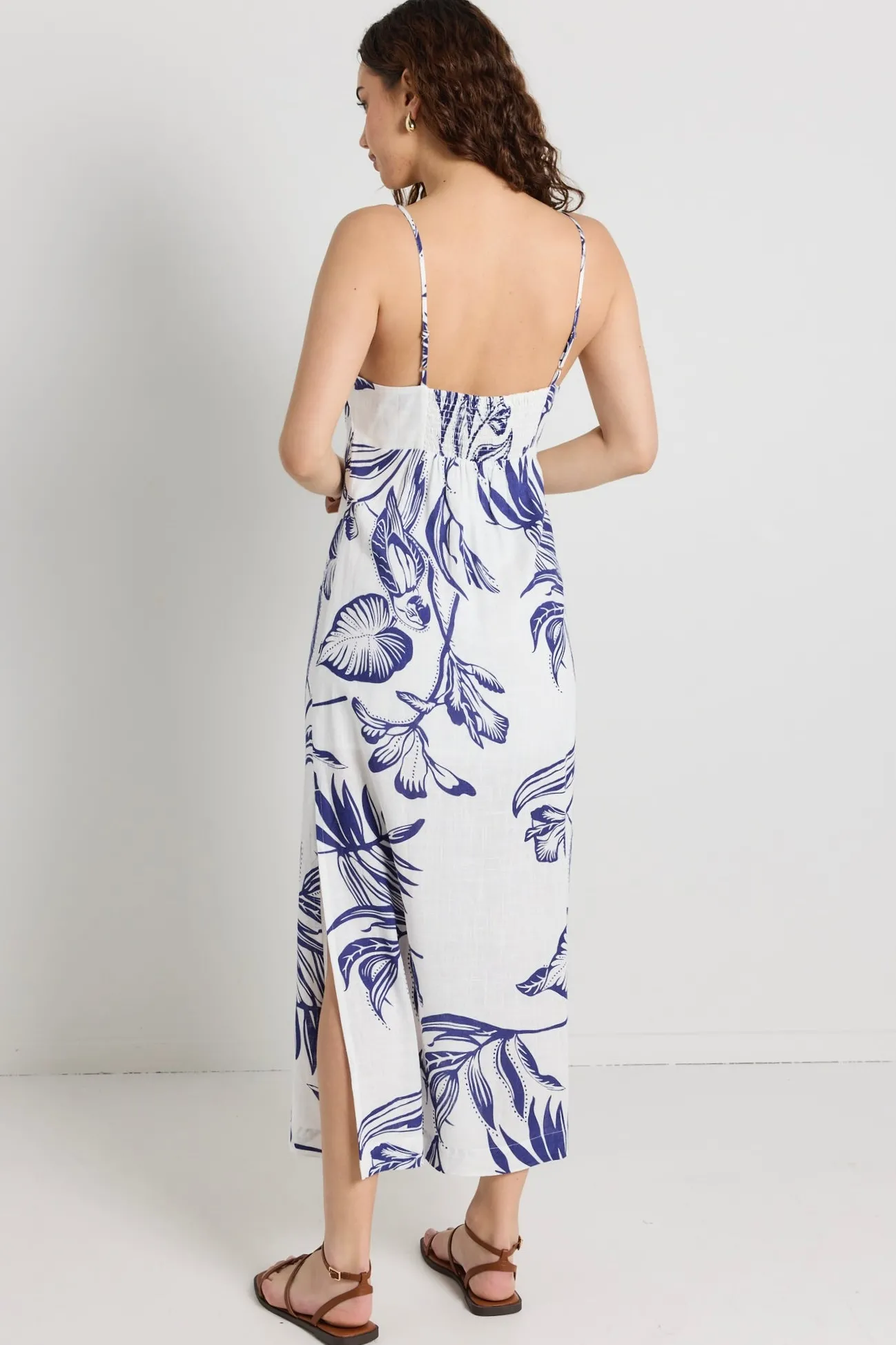 Stories be Told Citizen Navy Silhouette Strappy Maxi Dress