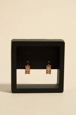 Queen of the Foxes Citrine Cluster Gold Huggies