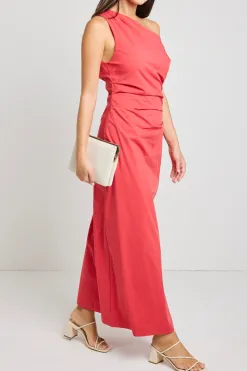 Stories be Told Classified Cherry Off Shoulder Tuck Maxi Dress