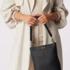 Saben Claudette Black Knotted Handle Leather Shoulder Bag